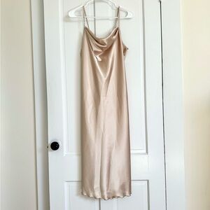 NWT Bebe Champagne Spaghetti Strap Dress M